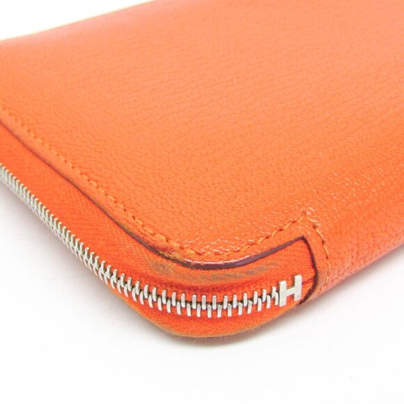 HERMES Orange Leather Wallet - Picture 5 of 16